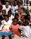 CLICK FOR ENLARGEMENT! Marjorie and children at the Rehabilitation Centre. -Botswana 1993